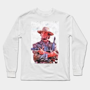 ✪ A Tribute to Clint Eastwood ✪ Watercolor Portrait Long Sleeve T-Shirt